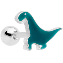 Load image into Gallery viewer, 16G 1/4 Darling Green Dinosaur Cartilage Tragus Earring