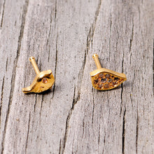 Load image into Gallery viewer, 20G 1/4 Clear CZ Gem Gold Tone Little Birds Nose Bone Set of 2