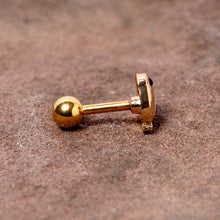 Load image into Gallery viewer, 16G 1/4 Black Gem Gold Tone Baby Bird Cartilage Tragus Earring