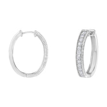 Load image into Gallery viewer, 10KT White Gold Diamond Hoop Earring (1.00 cttw, H-I Color, I1-I2 Clarity)