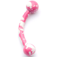 Load image into Gallery viewer, 16G 5/16 Pink White Glow in the Dark Curved Eyebrow Ring