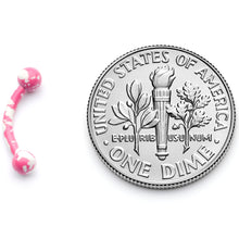 Load image into Gallery viewer, 16G 5/16 Pink White Glow in the Dark Curved Eyebrow Ring