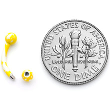 Load image into Gallery viewer, 16G 5/16 Yellow White Glow in the Dark Curved Eyebrow Ring