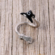 Load image into Gallery viewer, Hat and Broom Im a Witch Kit Halloween Spiral Twister Belly Ring