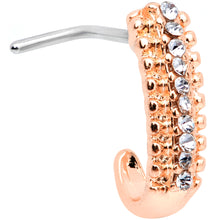 Load image into Gallery viewer, 20G 5/16 Rose Gold Tone Texture Faux Hoop L Shaped Nose Ring