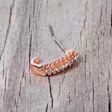 Load image into Gallery viewer, 20G 5/16 Rose Gold Tone Texture Faux Hoop L Shaped Nose Ring