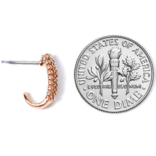 Load image into Gallery viewer, 20G 5/16 Rose Gold Tone Texture Faux Hoop L Shaped Nose Ring