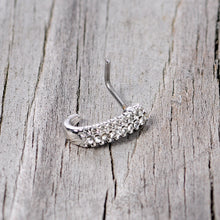 Load image into Gallery viewer, 20G 5/16 Clear Gem Texture Faux Hoop L Shaped Nose Ring