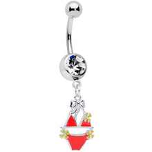 Load image into Gallery viewer, Clear Gem Red Itty Bitty Bikini Dangle Belly Ring