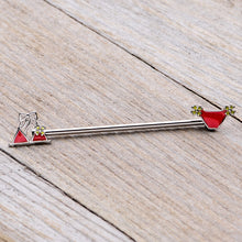 Load image into Gallery viewer, 14G Red Itty Bitty Bikini Industrial Barbell 38mm