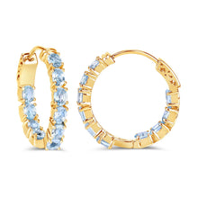 Load image into Gallery viewer, 3.80 Carat Genuine Blue Topaz .925 Sterling Silver Earrings