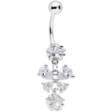 Load image into Gallery viewer, Clear Gem Star Bow Dangle Belly Ring