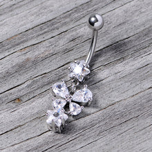 Load image into Gallery viewer, Clear Gem Star Bow Dangle Belly Ring