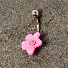 Load image into Gallery viewer, Spring Blossom Pretty Pink Flower Belly Ring