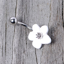 Load image into Gallery viewer, Spring Blossom Pretty White Flower Belly Ring