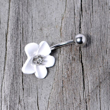 Load image into Gallery viewer, Spring Blossom Pretty White Flower Belly Ring