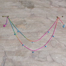 Load image into Gallery viewer, 14G 5/8 Blue Gem Rainbow Moon Star Double Dangle Nipple Chain