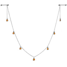 Load image into Gallery viewer, 14G 5/8 Orange Pumpkin Patch Halloween Dangle Nipple Chain