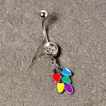 Load image into Gallery viewer, Clear Gem Christmas Lights Holiday Dangle Belly Ring