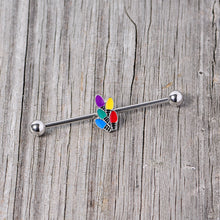 Load image into Gallery viewer, 14G Christmas Lights Industrial Barbell 38mm