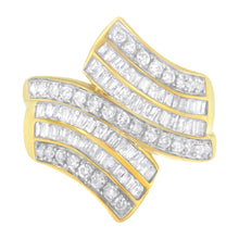 Load image into Gallery viewer, 10K Yellow Gold Diamond Bypass Ring (1 1/7 Cttw, I-J Color, I1-I2 Clarity) - Size 5