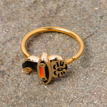 Load image into Gallery viewer, 20G 5/16 Gold Tone Black Witch Hat Cat Halloween Nose Hoop
