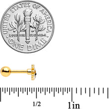 Load image into Gallery viewer, 16G 1/4 Clear Yellow Gem Gold Tone Daisy Bee Cartilage Tragus