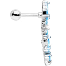 Load image into Gallery viewer, 16G 1/4 Aqua CZ Gem Butterflies Left Ear Cartilage Tragus