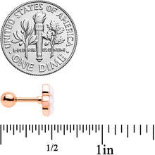 Load image into Gallery viewer, 16G 1/4 Clear Gem Rose Gold Tone Renaissance Cartilage Tragus