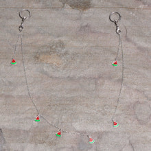 Load image into Gallery viewer, 14G 9/16 Clear Gem Watermelon Captive Ring Dangle Nipple Chain
