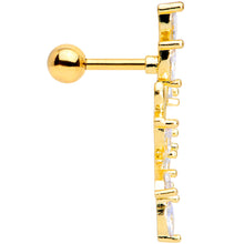 Load image into Gallery viewer, 16G 1/4 Clear CZ Gem Gold Tone Trailing Vine Cartilage Tragus