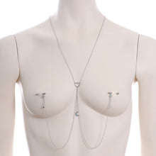 Load image into Gallery viewer, 14G 5/8 Blue Gem Moon Heart Star Nipple Chain Necklace