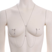 Load image into Gallery viewer, 14G 5/8 Pink Gem Moon Heart Star Nipple Chain Necklace