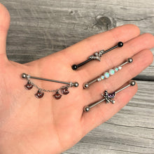 Load image into Gallery viewer, 14G Monster Fang Halloween Chain Dangle Industrial Barbell 38mm