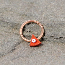 Load image into Gallery viewer, 16G 3/8 Rose Gold Tone Pumpkin Pie Holiday Hinged Segment Ring