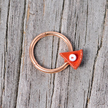 Load image into Gallery viewer, 16G 3/8 Rose Gold Tone Pumpkin Pie Holiday Hinged Segment Ring