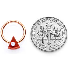 Load image into Gallery viewer, 16G 3/8 Rose Gold Tone Pumpkin Pie Holiday Hinged Segment Ring