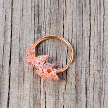 Load image into Gallery viewer, 16G 3/8 Clear CZ Gem Rose Gold Tone Trio Butterfly Seamless Ring