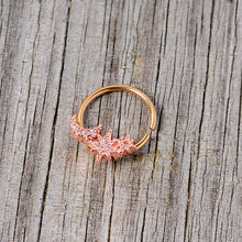 Load image into Gallery viewer, 16G 3/8 Clear CZ Gem Rose Gold Tone Moon Stars Closure Ring