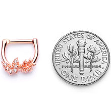Load image into Gallery viewer, 16G 1/4 Clear CZ Gem Rose Gold Tone Butterfly Cartilage Clicker