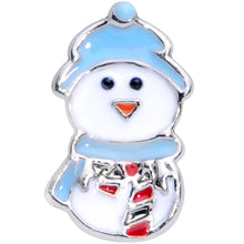 Load image into Gallery viewer, 16G 1/4 Blue Hat Snowman Winter Holiday Cartilage Tragus Earring