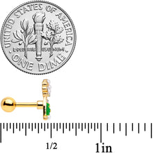 Load image into Gallery viewer, 16G 1/4 Clear Gem Gold Tone Champagne Cartilage Tragus