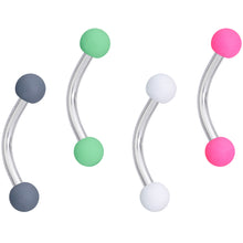 Load image into Gallery viewer, 16G 5/16 Pink Green Matte Curved Eyebrow Ring Set of 4