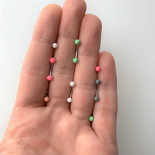 Load image into Gallery viewer, 16G 5/16 Pink Peach Matte Labret Monroe Tragus Set of 4
