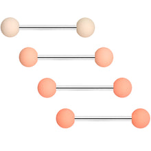 Load image into Gallery viewer, Peaches and Cream Matte Barbell Tongue Ring Set of 4