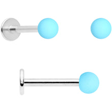 Load image into Gallery viewer, 16G 5/16 Blue Green Grey Matte Labret Monroe Tragus Set of 4