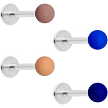 Load image into Gallery viewer, 16G 5/16 Blue Brown Matte Labret Monroe Tragus Set of 4