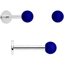 Load image into Gallery viewer, 16G 5/16 Blue Brown Matte Labret Monroe Tragus Set of 4