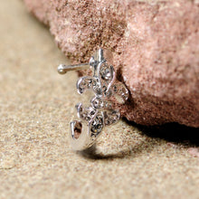 Load image into Gallery viewer, 20G 3/8 Clear Gem Fleur De Lis Faux Hoop Nose Bone
