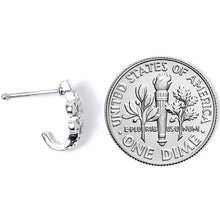 Load image into Gallery viewer, 20G 3/8 Clear Gem Fleur De Lis Faux Hoop Nose Bone